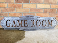 Thumbnail for This home decor metal sign reads, 