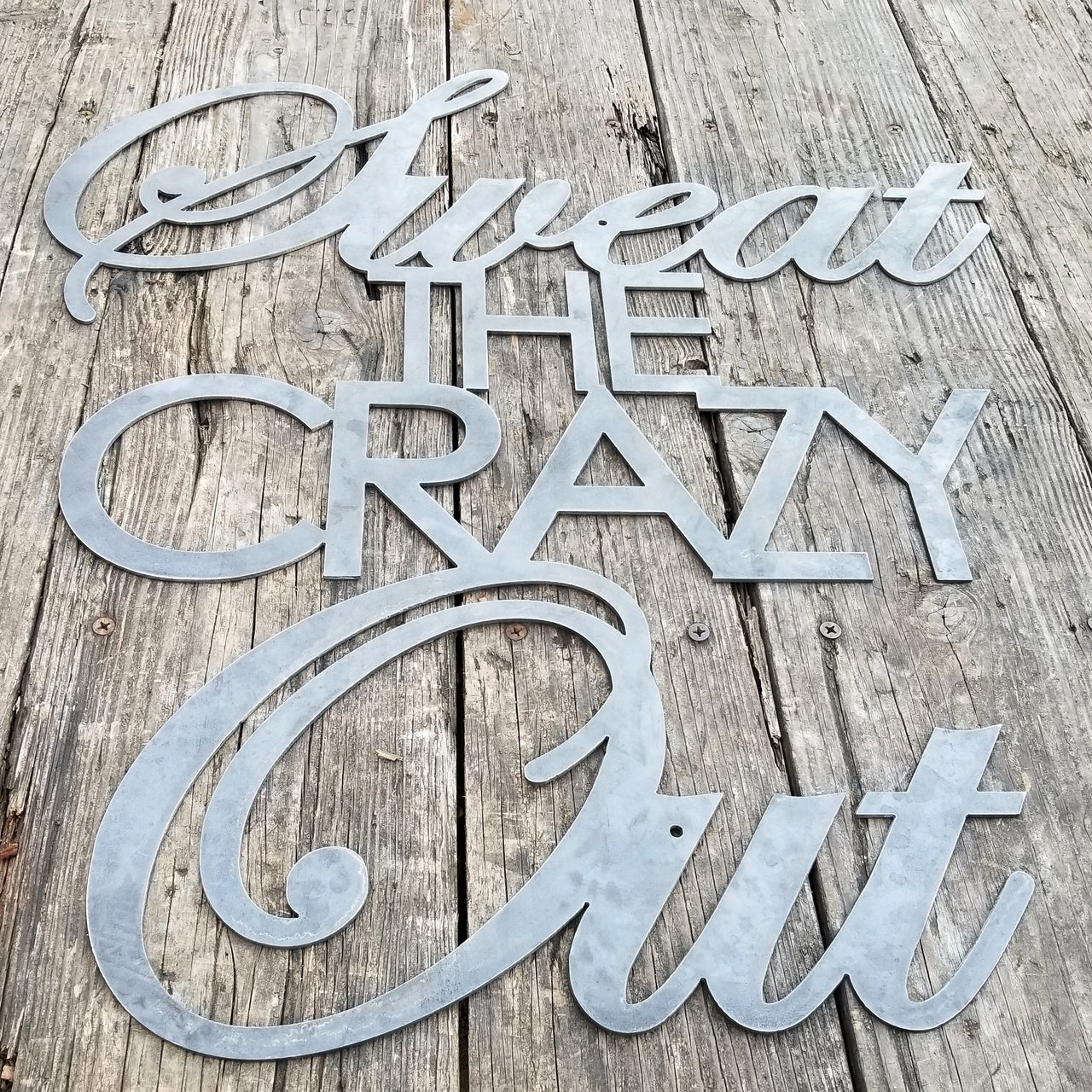 Sweat the Crazy Out -  Home Gym Sign - Yoga, Work Out, Exercise Wall Art - Free Shipping