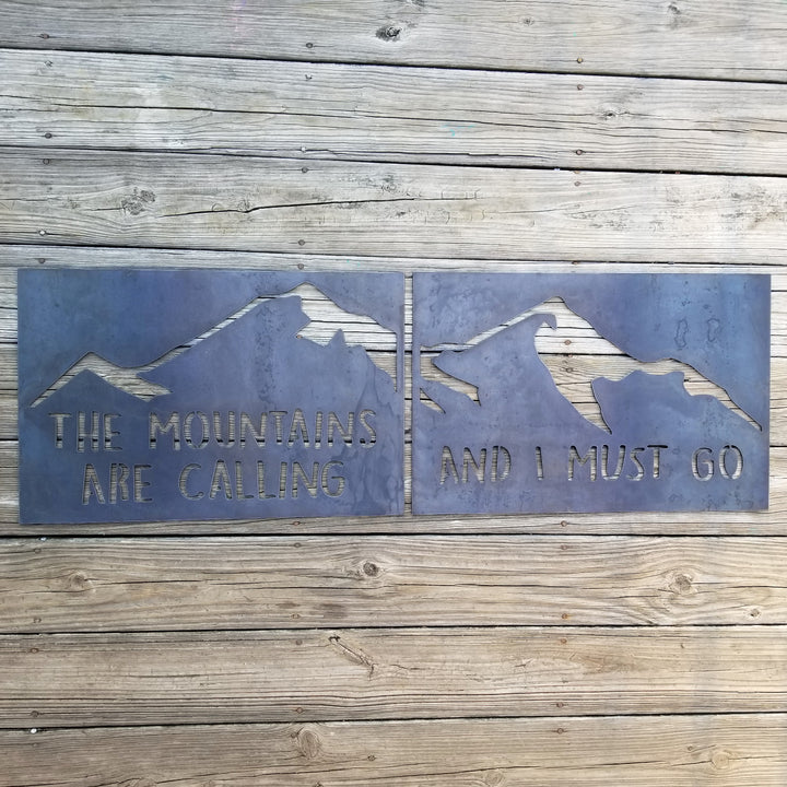 The Mountains Are Calling 2 pc Set - Rustic Decor