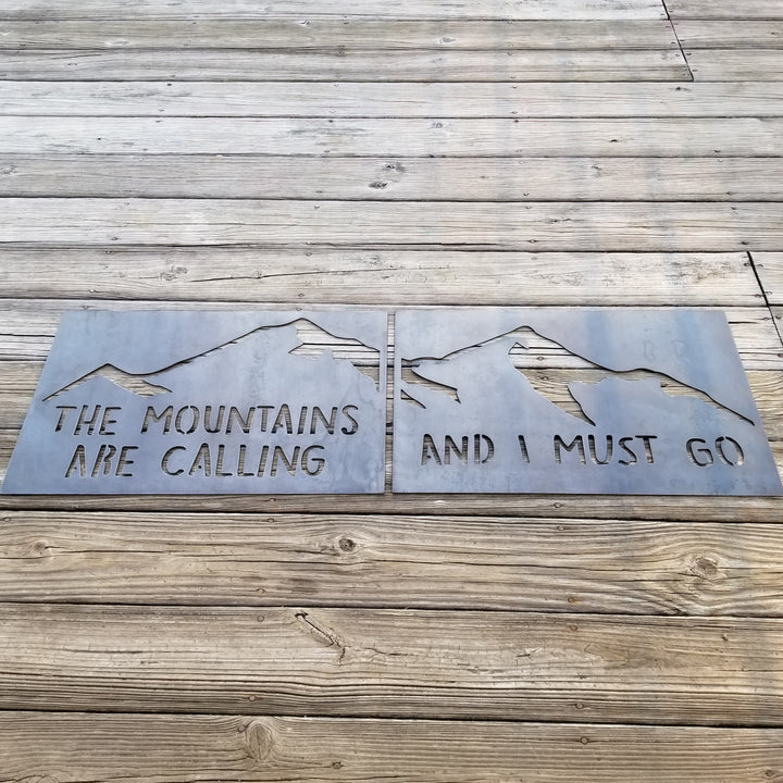 The Mountains Are Calling 2 pc Set - Rustic Decor