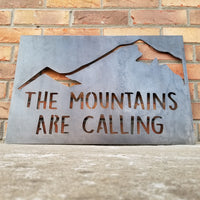 Thumbnail for The Mountains Are Calling Metal Signs 2 pc Set - And I Must Go, John Muir, Wanderlust, Nature, Adventure, Couple, Pair