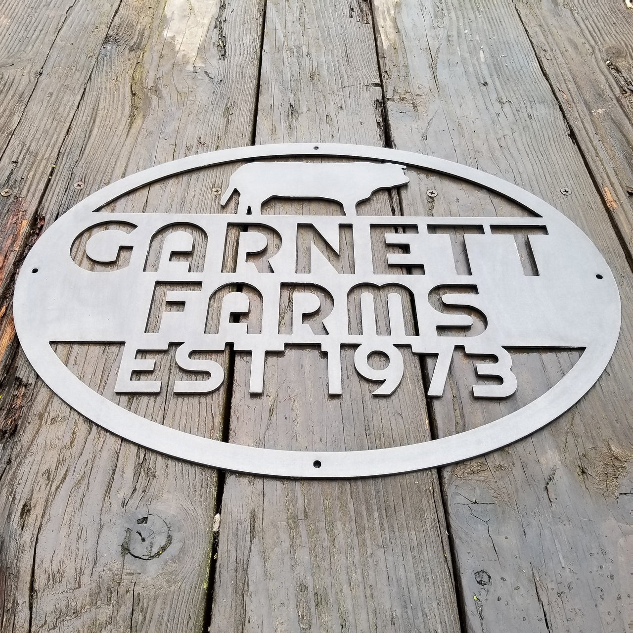 Custom Farm Sign - Personalized Farm Sign, Metal Animal Sign, Cow, Pig ...