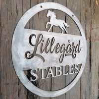 Thumbnail for Hanging Metal Horse Sign - Equestrian, Stables, Western, Horseshoe, Quarter, Race, Thoroughbred, Tennessee Walker, Clydesdale