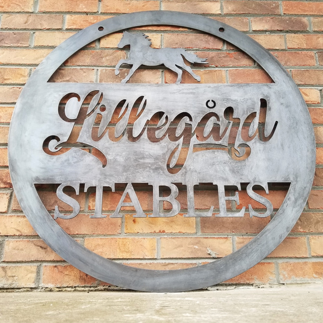 Hanging Metal Horse Sign - Equestrian, Stables, Western, Horseshoe, Quarter, Race, Thoroughbred, Tennessee Walker, Clydesdale