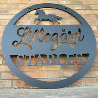 Thumbnail for Hanging Metal Horse Sign - Equestrian, Stables, Western, Horseshoe, Quarter, Race, Thoroughbred, Tennessee Walker, Clydesdale