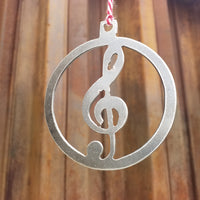 Thumbnail for Treble Clef Music Christmas Ornament - FREE SHIPPING, Stocking Stuffer, Holiday Gift, Tree