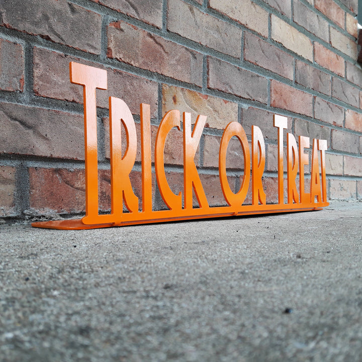 Personalized Trick Or Treat Metal Sign - Halloween Decorations - Spooky Season - Fall Decor