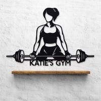 Thumbnail for Custom Metal Gym Sign - Personalized Home Gym Sign - Women Who Lift