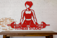 Thumbnail for Custom Metal Gym Sign - Personalized Home Gym Sign - Women Who Lift