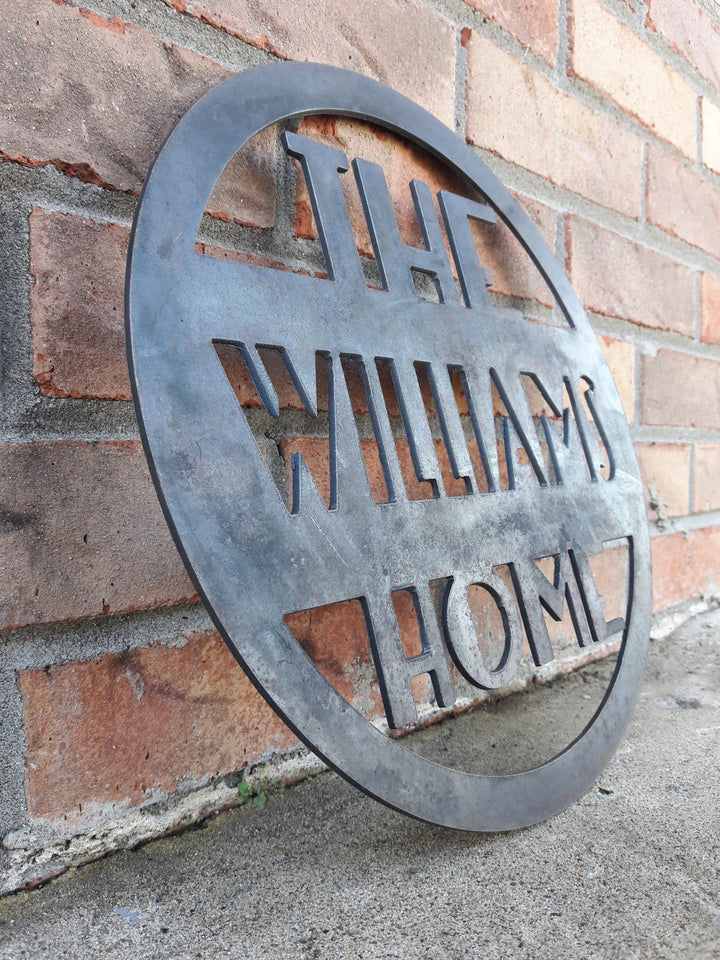 Personalized Name Home Sign - Personalized Family Home Sign Round, Modern Home Plaque, Wedding Signs
