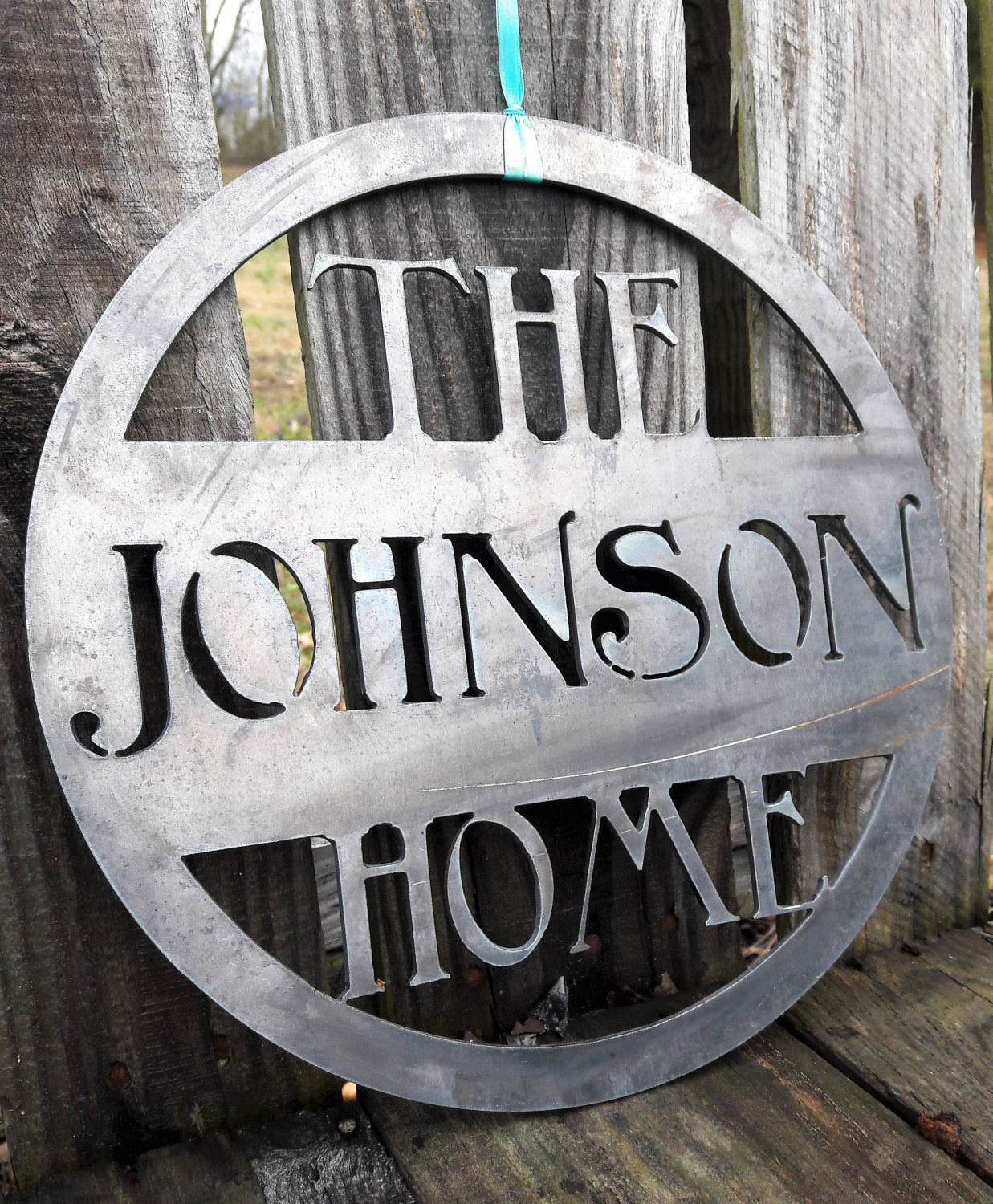 Personalized Metal Home Sign - Wedding Gift - Last Name Family Wall Art - 11th Anniversary Steel