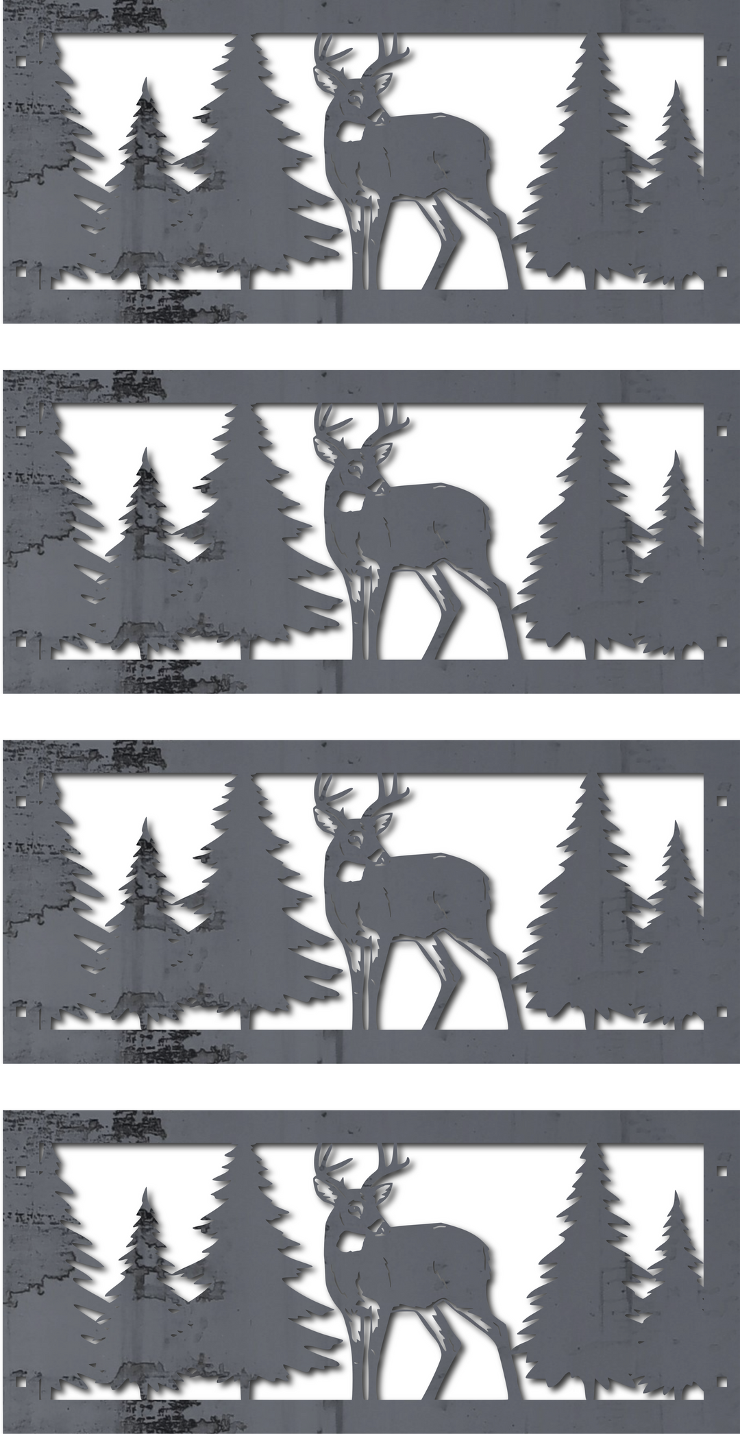 Graceful Deer Steel Fire Pit - Metal Outdoor Backyard Fire Ring - Wilderness Buck Patio Decor