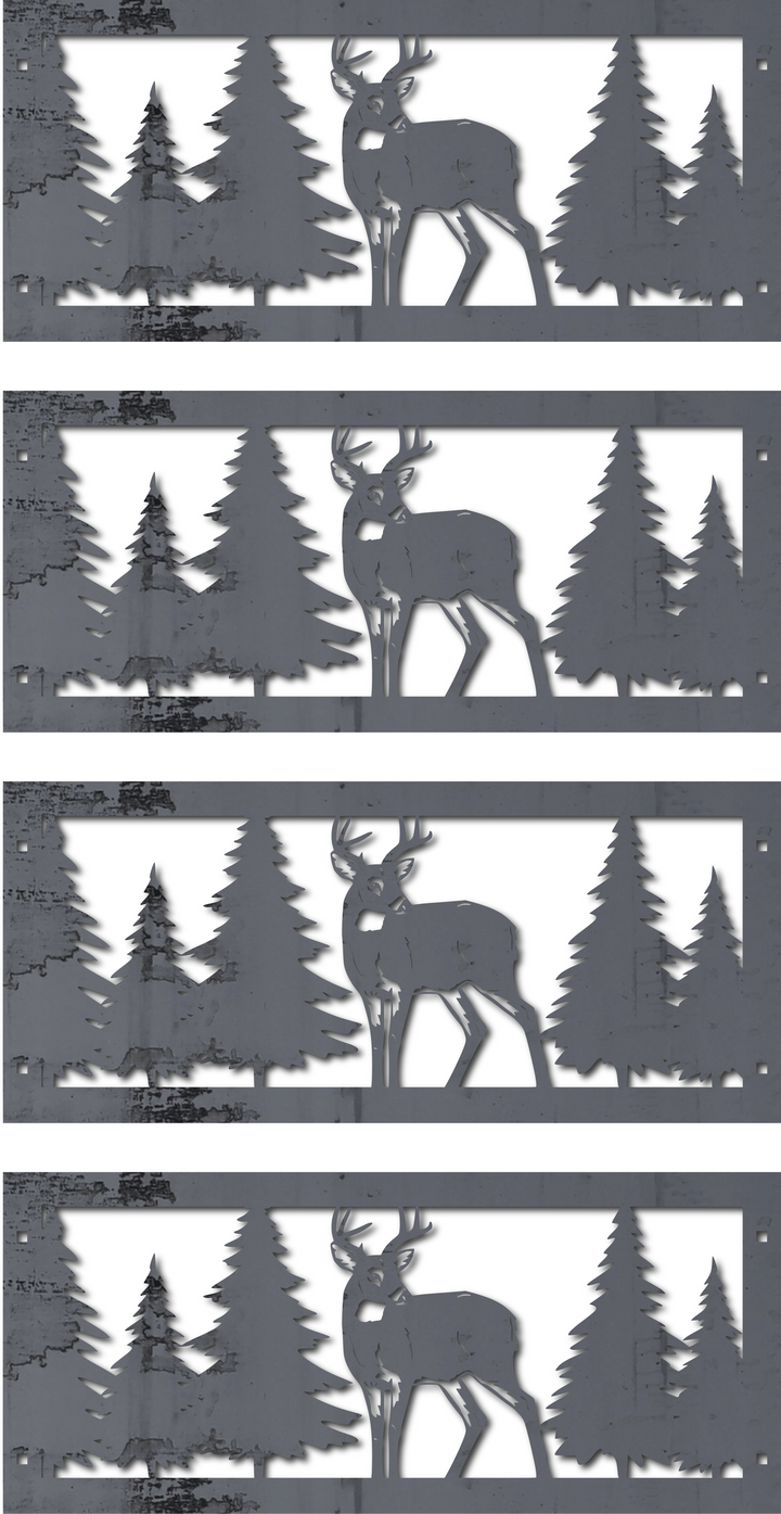 Graceful Deer Steel Fire Pit - Metal Outdoor Backyard Fire Ring - Wilderness Buck Patio Decor