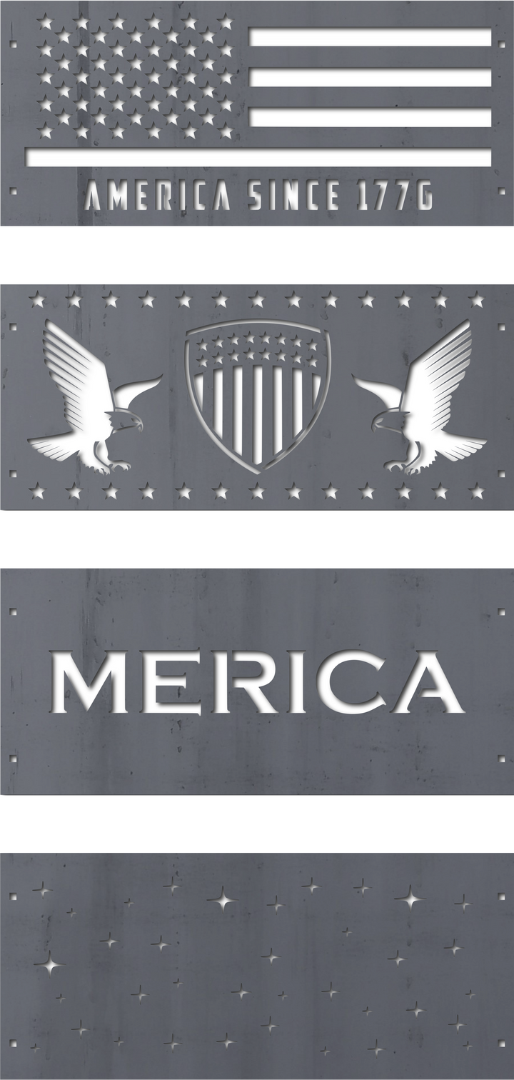 Patriotic Steel Fire Pit - 'Merica Metal Outdoor Backyard Fire Ring - American Fourth of July Patio Decor