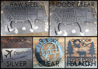 Thumbnail for Product Finishes. Raw Steel, Indoor Clear Coat, Outdoor Silver Powder Coat, Outdoor Clear Powder Coat, Outdoor Black Powder Coat