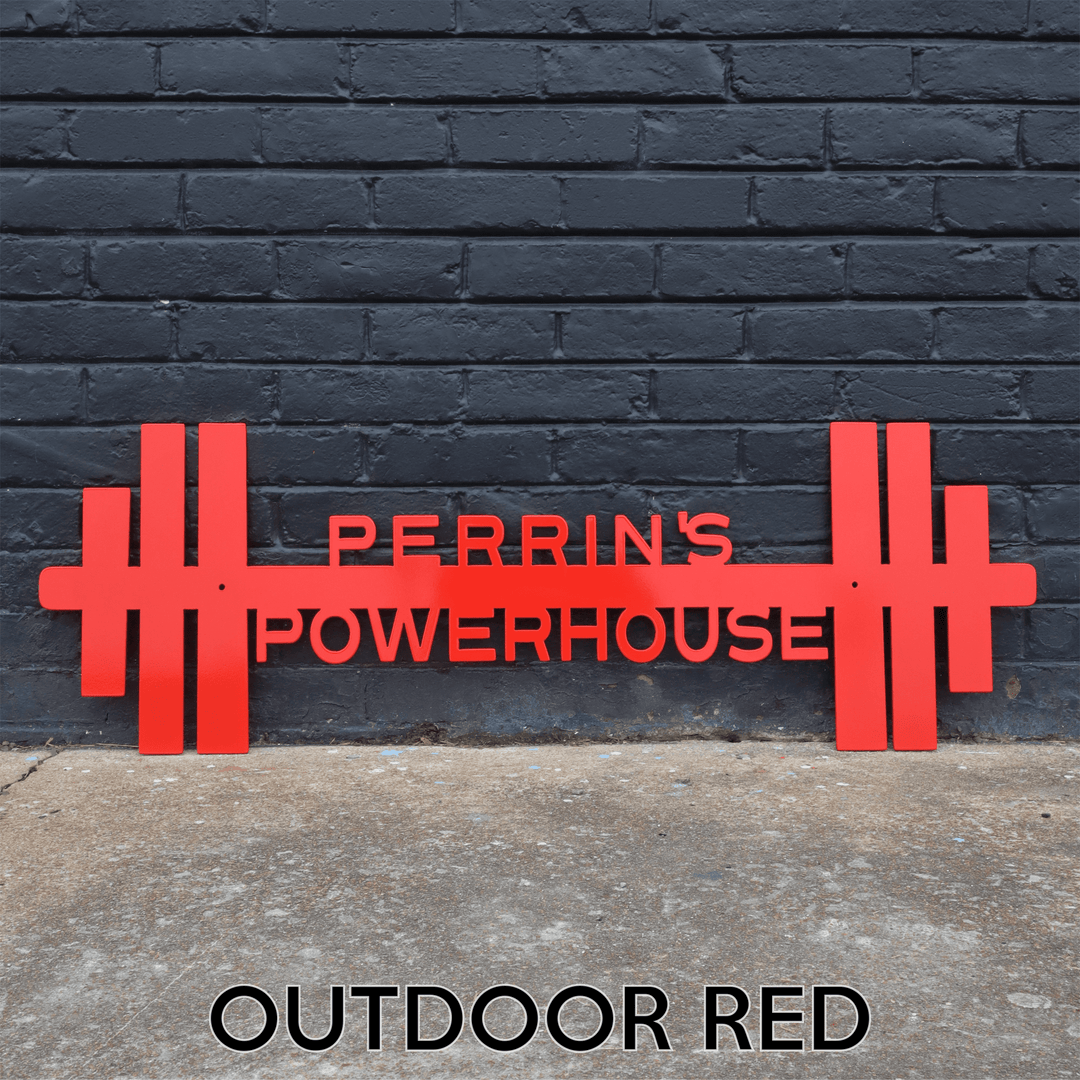 Personalized Barbell Gym Signs