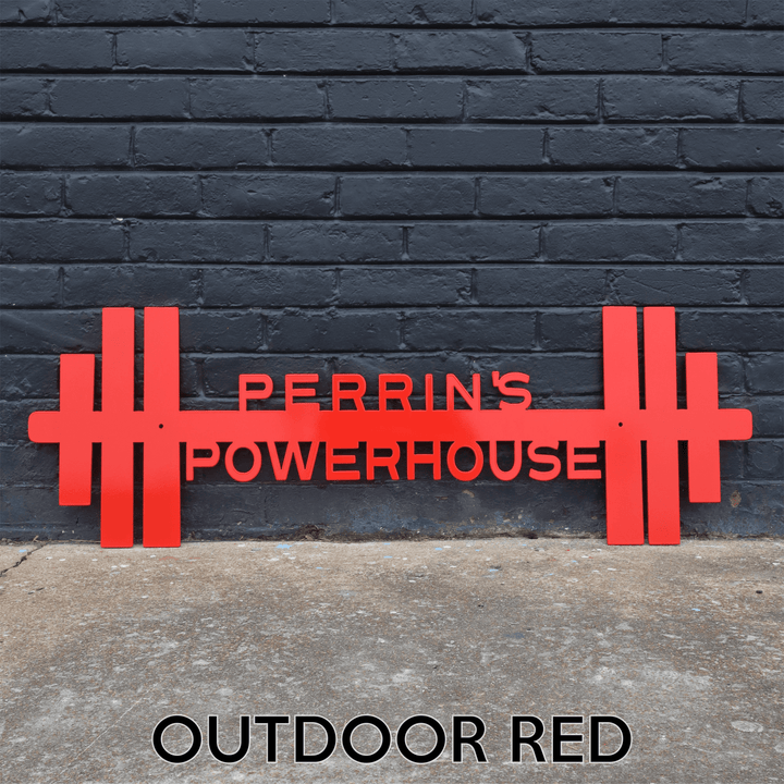 Personalized Barbell Gym Signs