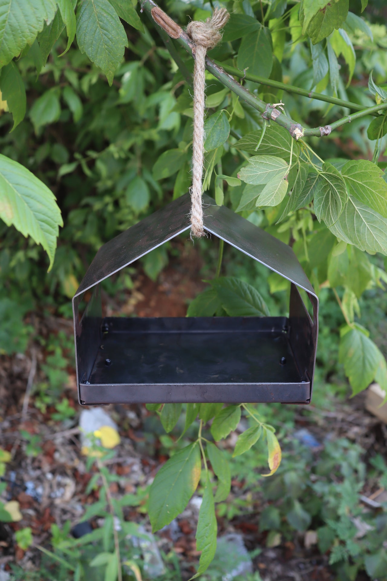 Rustic Metal Birdhouse - Hanging Bird Feeder - Unique Garden Gift