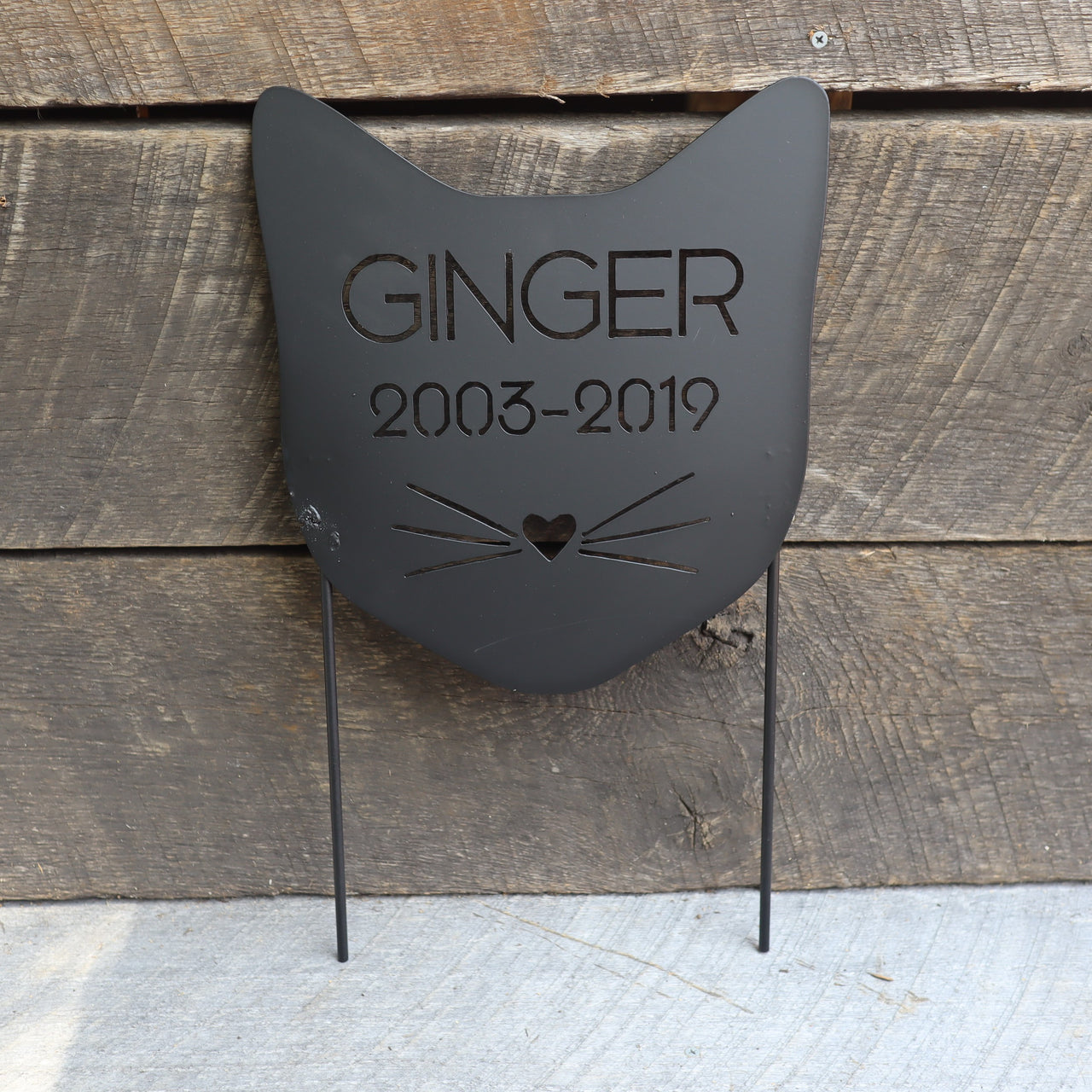 Custom Metal Cat Memorial Sign - Personlized Cat Grave Sign with Stakes