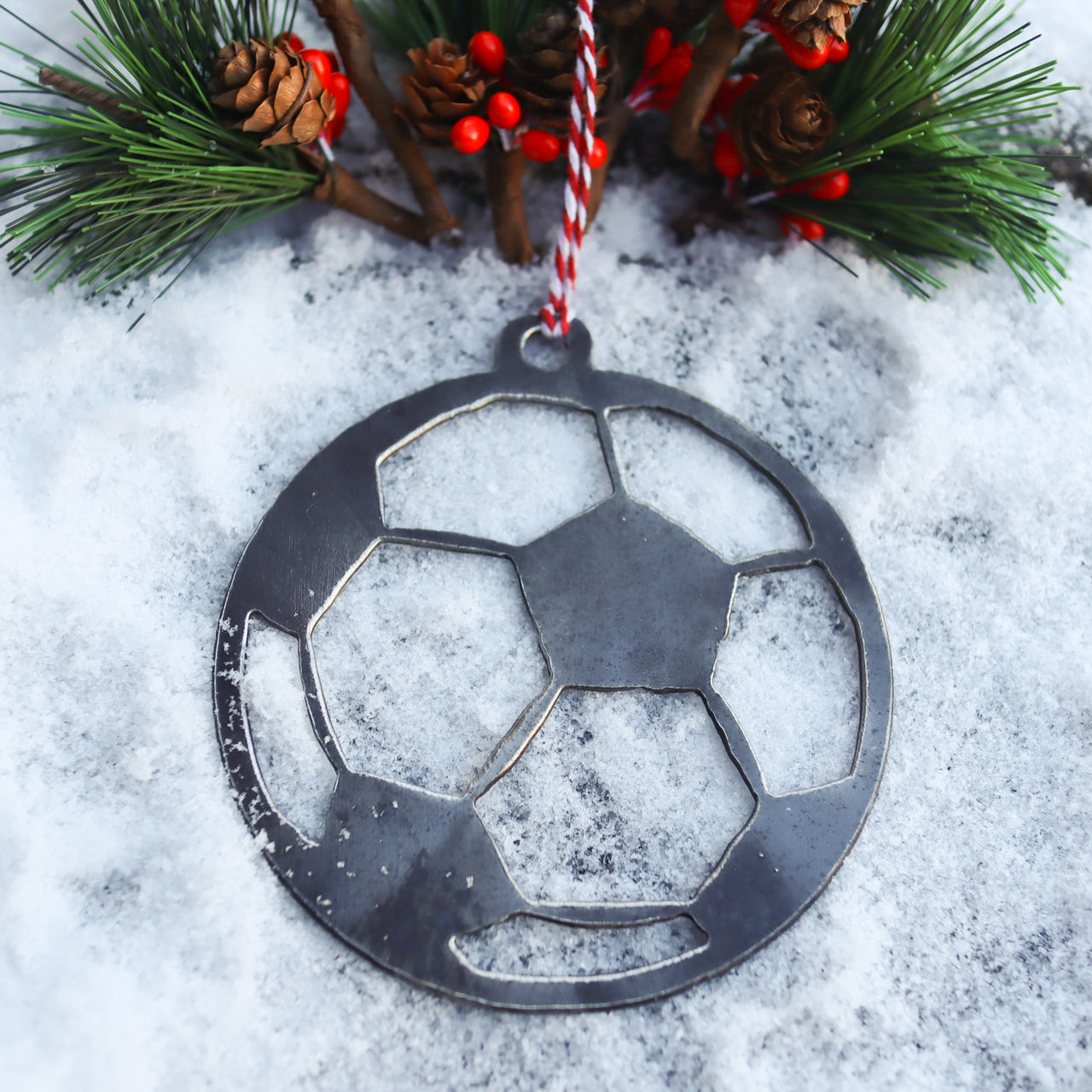 Soccer Ball Christmas Ornament - Sports Lover Stocking Stuffer Gift - Tree Home Decor