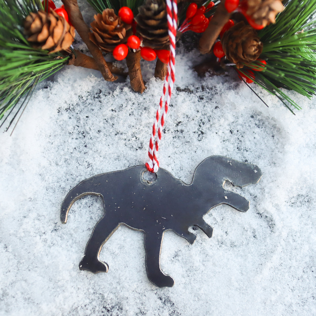 Dinosaur Christmas Ornament - Kids Holiday Stocking Stuffer Gift - Tree Home Decor
