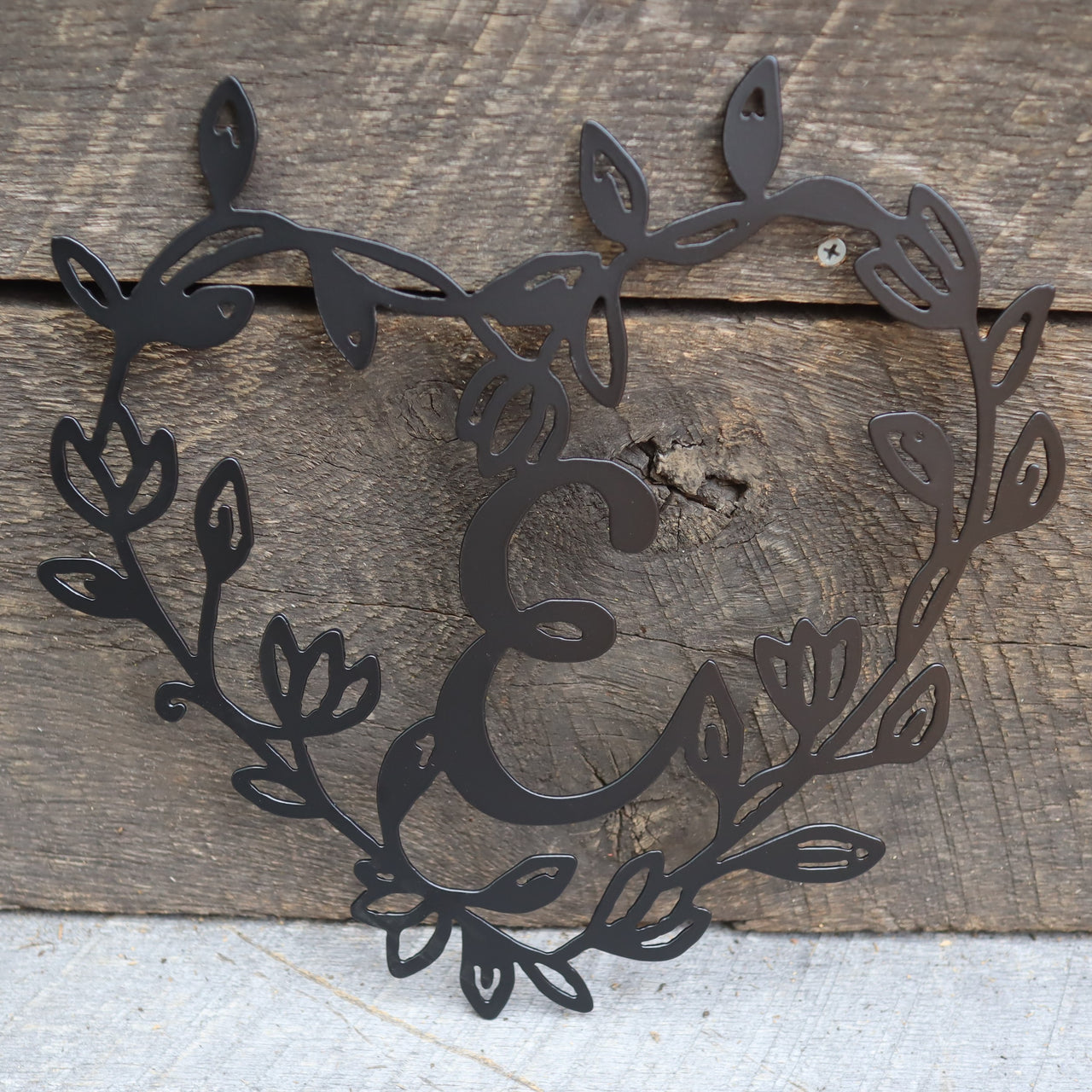 Custom Metal Monogram Heart Wreath - Initial Letter Front Door Hanger Decor - Best Wedding Gift 2020