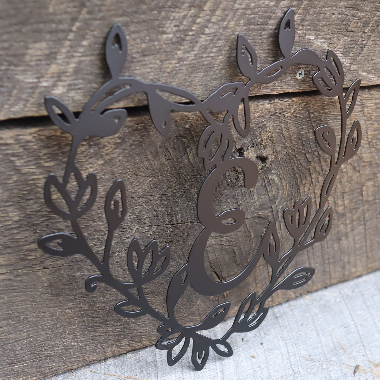 Custom Metal Monogram Heart Wreath - Initial Letter Front Door Hanger Decor - Best Wedding Gift 2020