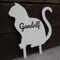 Thumbnail for Personalized Metal Cat Name Sign - Cat Lovers Gift - Metal Yard Art