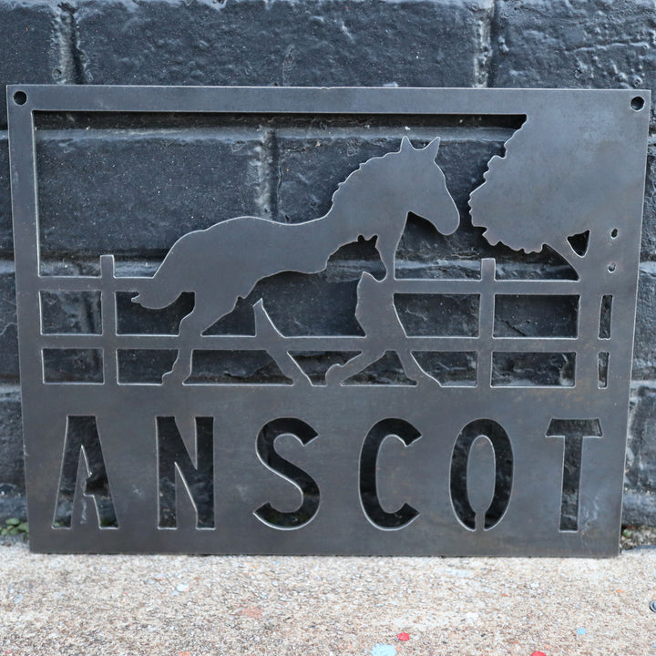 Personalized Metal Horse and Filly Farmhouse Signs
