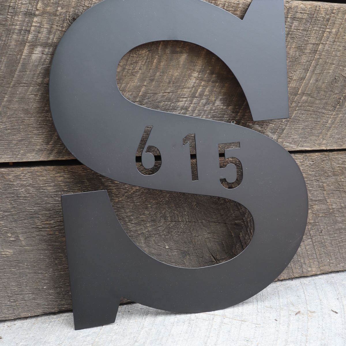 Personalized Metal Monogram Address Sign - Family Last Name - House Number