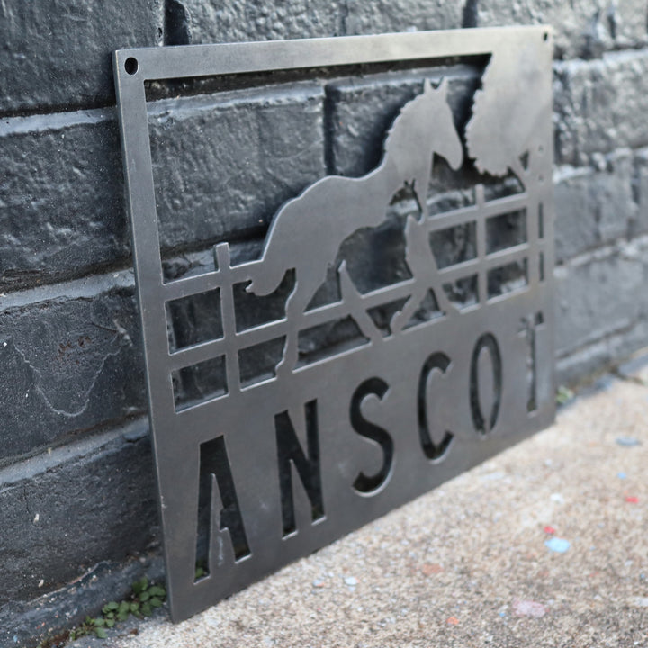 Personalized Metal Horse and Filly Farmhouse Signs