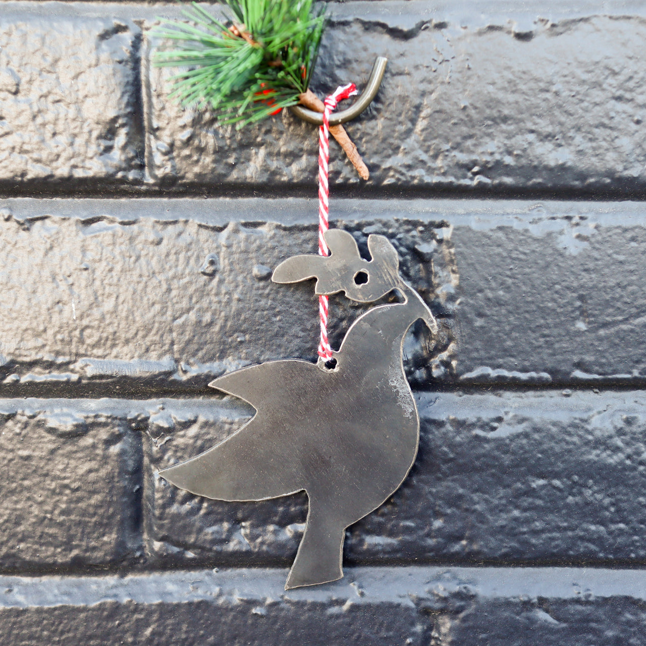 Bird with an Olive Branch Christmas Ornament - Turtle Dove Holiday Stocking Stuffer Gift - Tree Home Decor