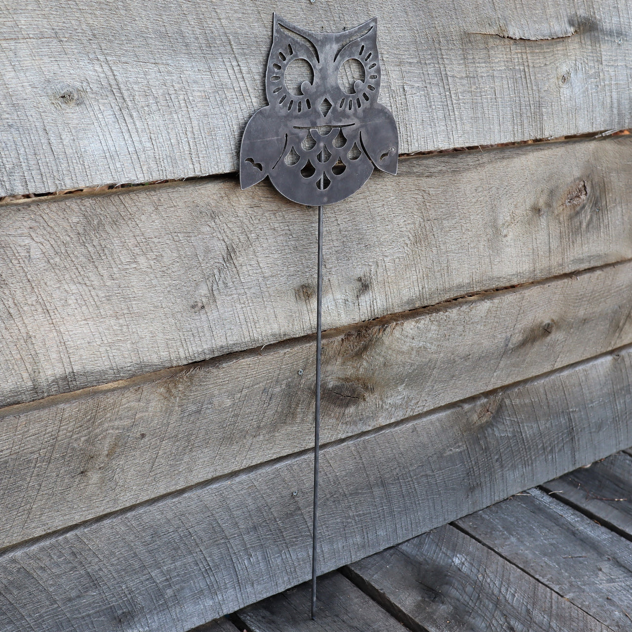 Metal Owl Garden Stake - Steel Gardening Decor - Yard Art Marker