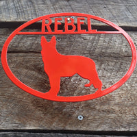 Thumbnail for German Shepherd Personalized Metal Dog Sign - Metal Dog Sign - Custom Pet Name Sign