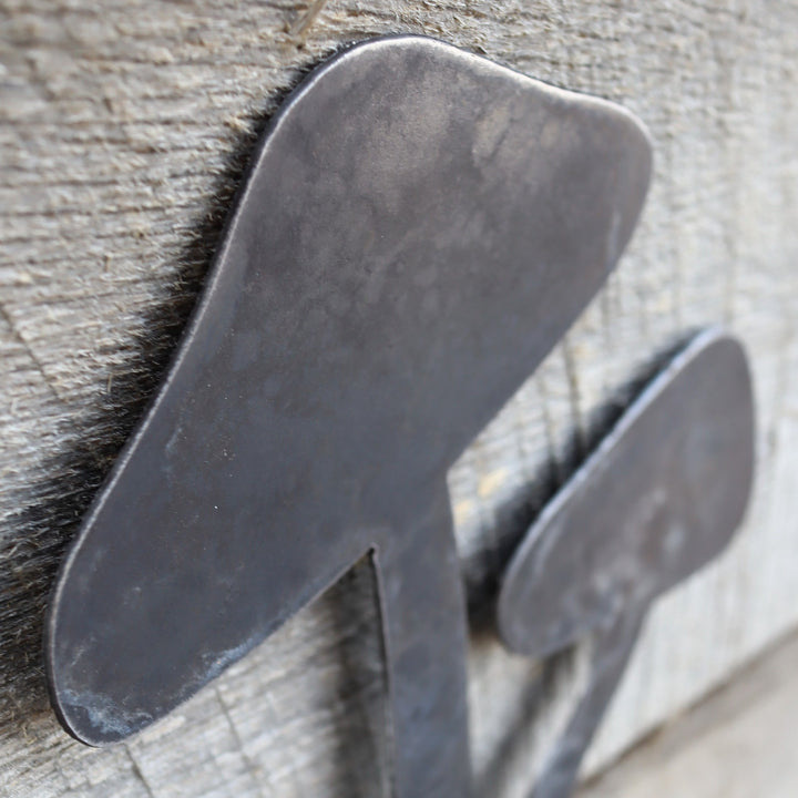 Metal Mushroom Garden Stake - Steel Gardening Decor - Mushroom Yard Art Marker