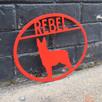 Thumbnail for German Shepherd Personalized Metal Dog Sign - Metal Dog Sign - Custom Pet Name Sign