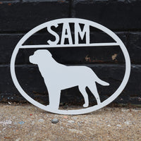 Thumbnail for Labrador Personalized Metal Dog Sign - Metal Dog Sign - Custom Pet Name Sign