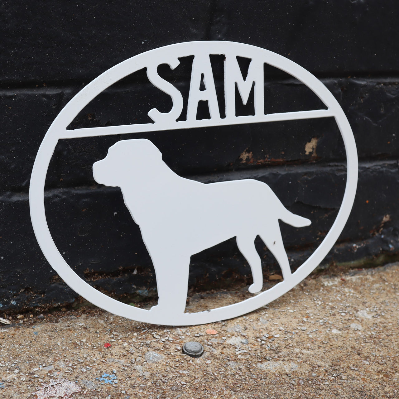 Labrador Personalized Metal Dog Sign - Metal Dog Sign - Custom Pet Name Sign