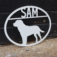 Thumbnail for Labrador Personalized Metal Dog Sign - Metal Dog Sign - Custom Pet Name Sign