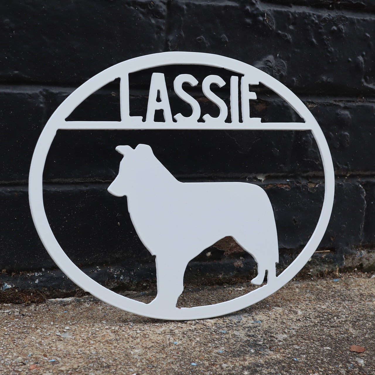 Border Collie Personalized Metal Dog Sign - Metal Dog Sign - Custom Pet Name Sign