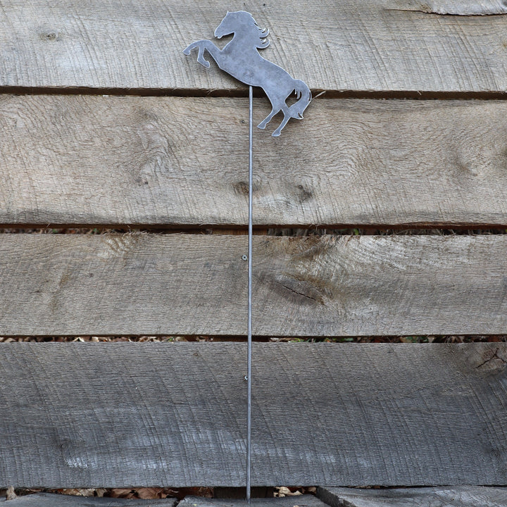 Metal Horse Garden Stake - Steel Gardening Decor - Animal Yard Art Marker
