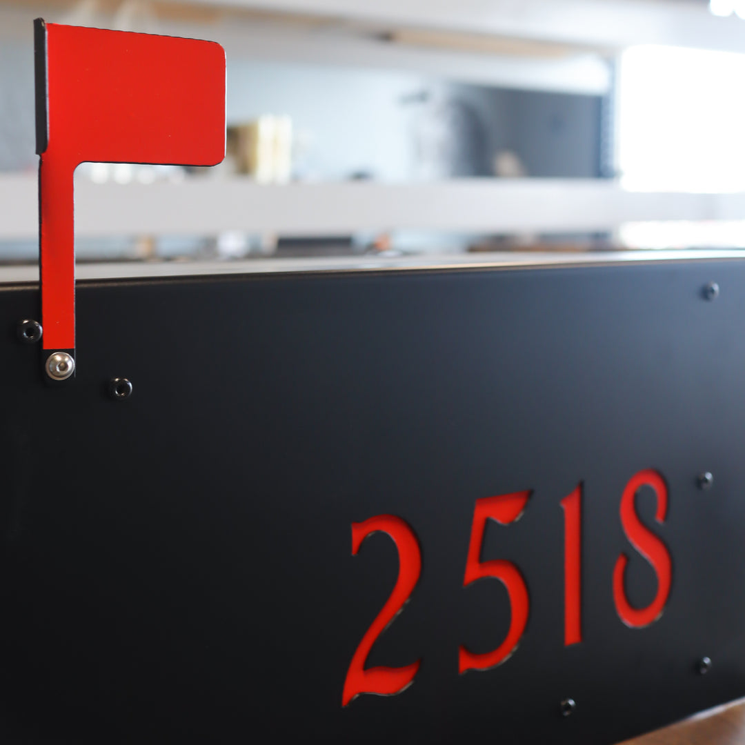 Modern Steel Mailbox - Metal Address Mail Box with Personalized Numbers - Letter Box Post