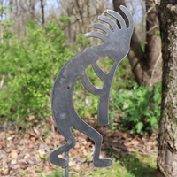 Thumbnail for Metal Kokopelli Garden Stake - Steel Gardening Decor - Yard Art Marker