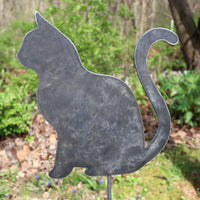 Thumbnail for Metal Cat Garden Stake - Steel Gardening Decor - Animal Yard Art Marker