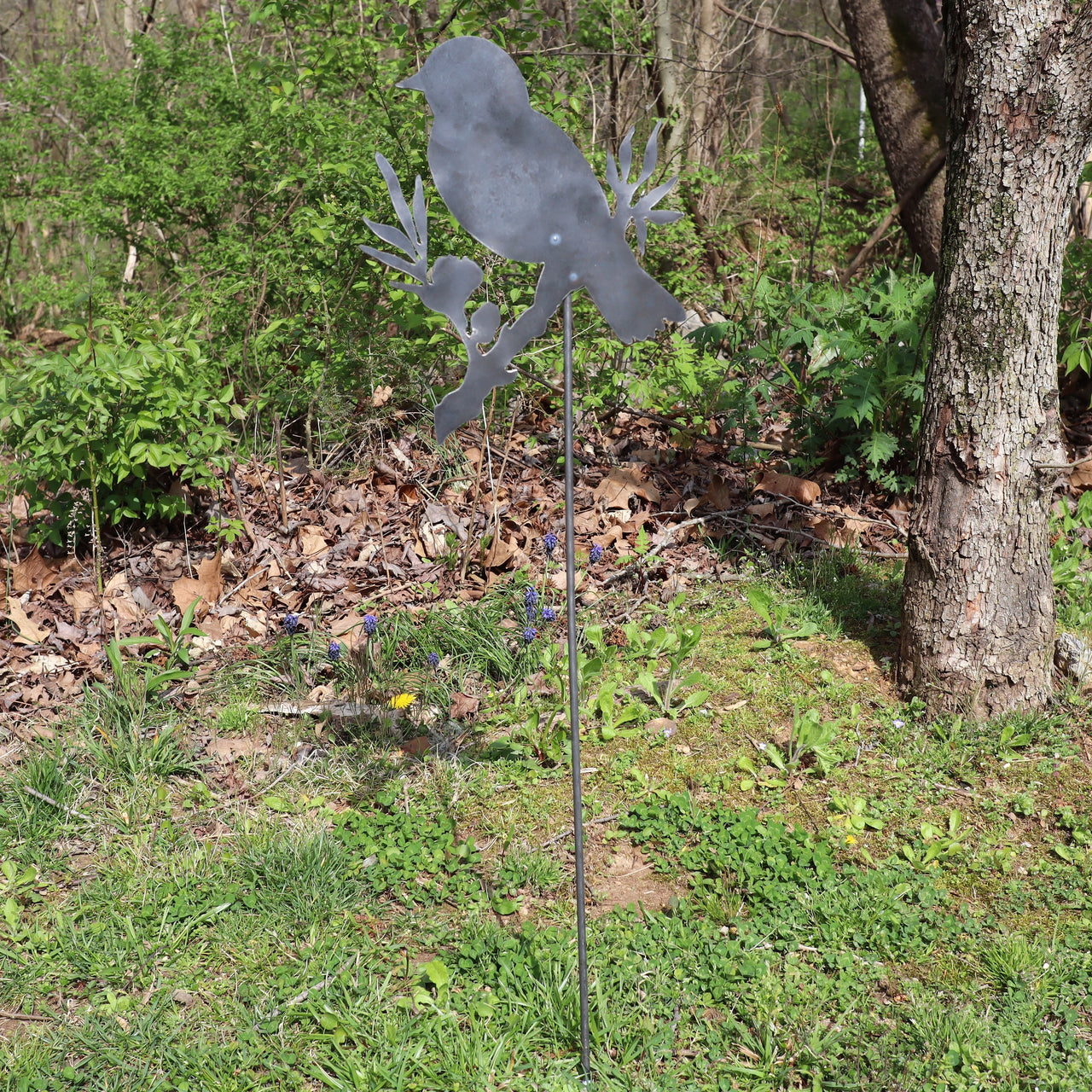 Metal Bird Garden Stake - Steel Gardening Decor - Yard Art Marker