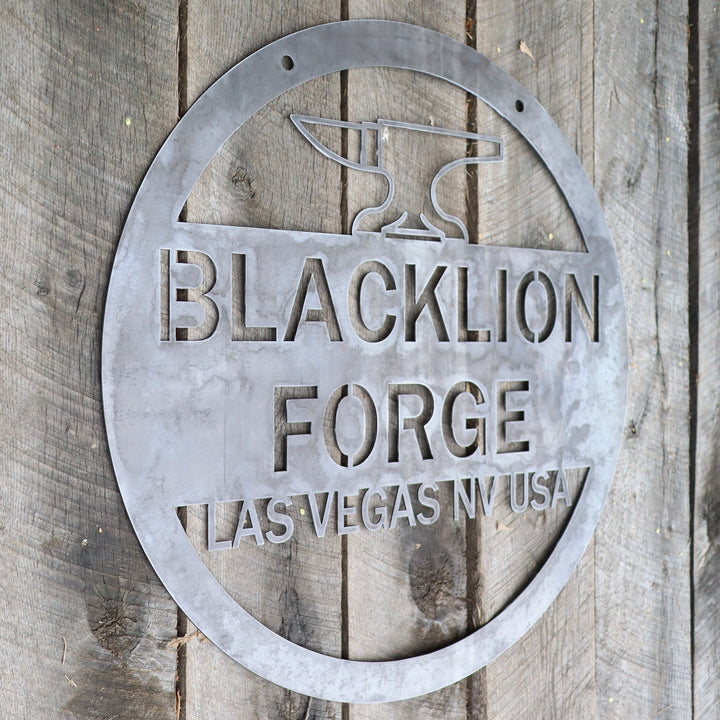 Personalized Blacksmith Forge Garage Signs