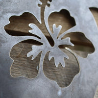 Thumbnail for Metal Turtle Garden Stake - Steel Gardening Decor - Hawaii Hibiscus Flower Yard Art Marker