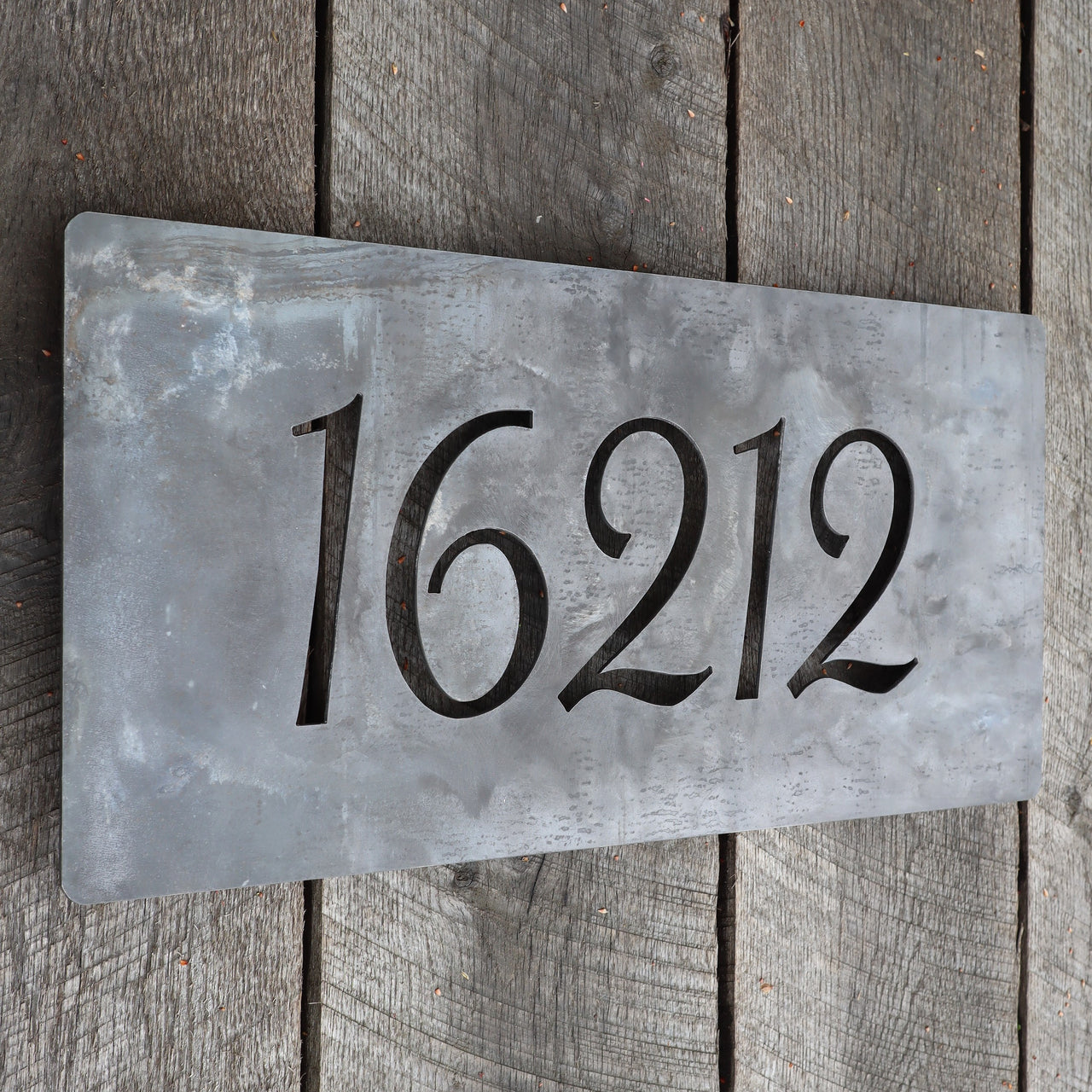 Metal House Number Address Plaque Sign - Floating Mounts