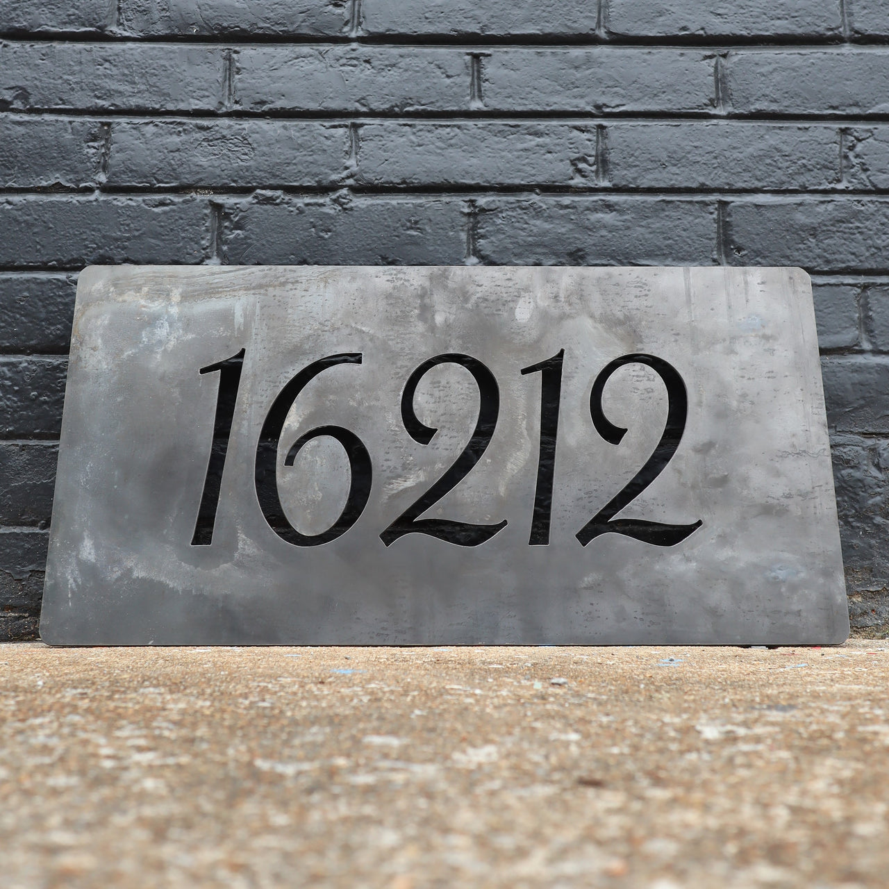 Metal House Number Address Plaque Sign - Floating Mounts