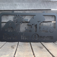 Thumbnail for Personalized Metal Art Sign - Livin' The Dream - Rustic Farm Sign - Rural Farm Scene